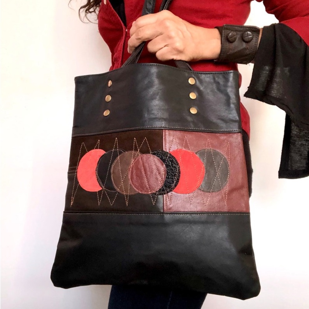 Decorated Leather Handbag Cindymarycollections Li… - image 3